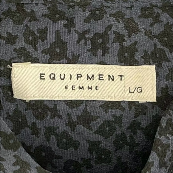 Equipment Femme Cadence Dress Large Floral Print 100% Silk Tunic Shift Dress - Picture 8 of 11